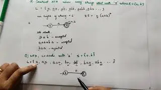 Example of NFA | Non Deterministic Finite Automata problems with solutions |NFA examples I lect 7