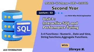 3.4 Functions:- Numeric , Date and time, String functions, Aggregate Functions | MSBTE K Scheme |