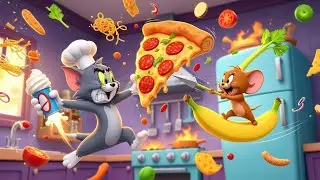Tom & Jerry and the Flying Food Fight! 🍕🚀🤣 | Epic Cartoon Chaos for Kids!