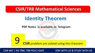 Identity Theorem| CSIR | TRB | TNSET| Complex Analysis