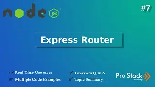 Node JS Express Router | By Narasimha Reddy | Pro Stack Academy