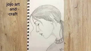 How to draw side view of a girl | Girl side view drawing |Jojo art and craft | Girl Pencil drawing |