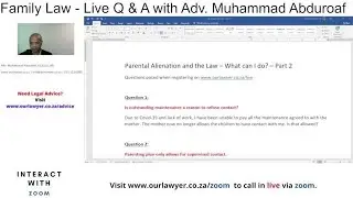 Parental Alienation of minor children- What can I do? www.ourlawyer.co.za