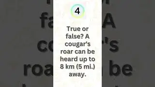 True or false A cougar's roar can be heard up to 8 km 5 mi  away | 5sec Quiz