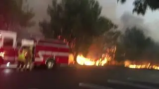 Fire behind Costco in Tracy #2