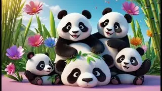 Los pandas de peluche ruedan, ruedan, ruedan | Canción Infantil Divertida para Niños