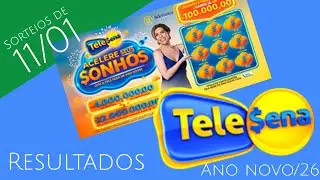 PRIMEIRO RESULTADO DA TELE SENA DE ANO NOVO 2026 DOMINGO 11/01/2026 