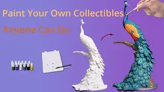 Peacock Figurine Arts and Craft for Adults Tutorial, New DIY Project Paint by Number
