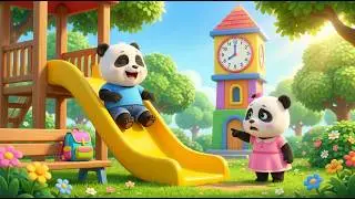 🐼 Что происходит, когда детеныш панды забывает о времени, проведенном на горке? ⏰ | Детеныш панды
