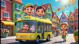 Wheels on the Bus Harbor Route Ride | English Nursery Rhyme | Kids Songs | Baby Music