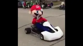 Mario Kart themed parade float