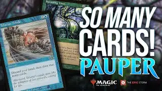 SO MANY CARDS! Tolarian Winds + Sprouting Vines Storm Combo in MTG Pauper | Magic: The Gathering