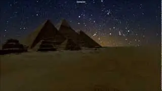 Moonrise, stars and first rising of Sirius at the pyramids