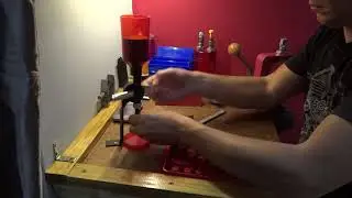 Reloading using Lee single stage Press at super speed with step by step titles.