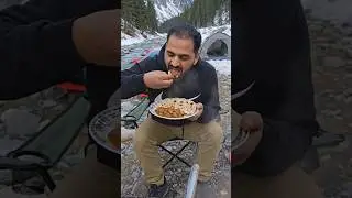 Cooking Liver Curry in Snowy Mountains ❄️🍲 | Ferrari Drive | #Shorts #kashmir #travel #snow
