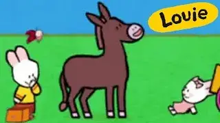 Louie, draw me a donkey | Learn to draw cartoon for kids