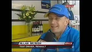 2003 F1 British GP - Allan McNish (Renault) discuss the testing he did at Barcelone from July 9 @ 11