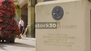 Poppies On The Durham Light Infantry Memorial, Market Place, Durham, UK