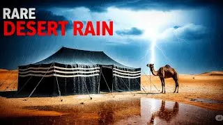 Torrential Rain in Oman's Wahiba Desert|Rare 4k cinematic ASMR Storm Experience #viralvideo #asmr#fy