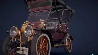 Stylized Low Poly Vintage Car 3D Model | 19th Century Inspired Asset for Games