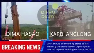 Cranes used in lifting the flyover bridge differently between diphu flyover and Haflong