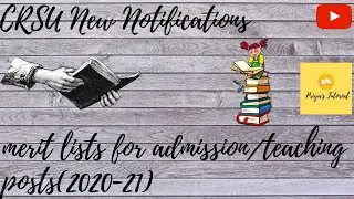 crsu notification/teaching posts/utd's merit list admission/session 2020-21/crsu university/