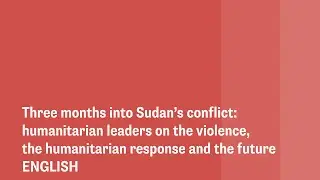 Three months into Sudan&rsquo;s conflict  humanitarian leaders on the violence, the humanitarian - ENGLISH