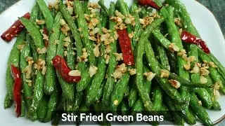 stir fried green beans with garlic - Veg recipe for Saga Dawa ( Holy Month)