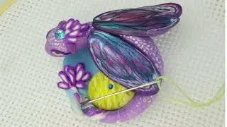 NEEDLE MINDER holder cross stitch Fantastic candy dragon AnneAlArt. The best gift for embroiderer.