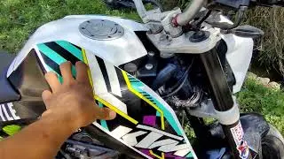 KTM Duke 200 Full Modification | Wheel Paint, New Stickers & Custom Look #ktm200 