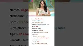 Beautiful Actress Regina Cassandra Biography #viral #youtubeshorts #shortvideo #shorts