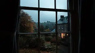 Gloomy Evening Fall Rain In Edinburgh🍂🌧️Calm Rain Ambience For Reading, Sleeping, Etc.