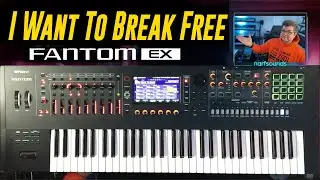 I Want To Break Free Queen Roland Fantom EX | Jupiter-8 ACB & Synth Model Synth Cover Sounds