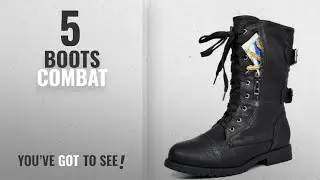 Top 5 Boots Combat [2018]: DREAM PAIRS Women's Terran Black Mid Calf Built-In Wallet Pocket Combat