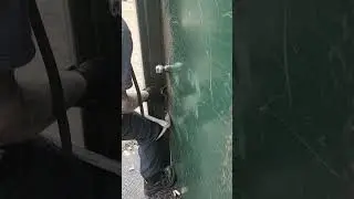 Single man force using the McDowell Wedge and a halligan on an inward swinging door