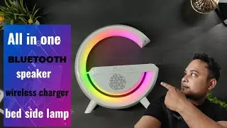 G Shape all in one Bluetooth Speaker with 15W Wireless Charger Color Lamp, FM, AUX,USB & TF