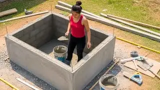 Building an Outdoor Water Storage Tank Before the Dry Season and Constructing a Bamboo House