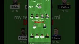 che vs mi dream 11 team #cricket #ipl #india #dream # dream 11