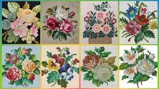 Top 100+ Amazing and Elegant Floral Cross stitch patterns || Charsuti Kerhai Ideas For Everything||