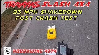 Traxxas Slash 4x4 Speed Run - Hobbywing Max 6 & Hobbywing 4274 Motor - Deltaplasticks Jaguar - 93Mph