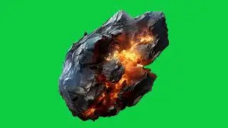 Meteor Space Rock Falling On Green Screen l HD