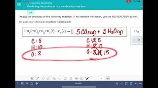 ALEKS: Predicting the products of a combustion reaction