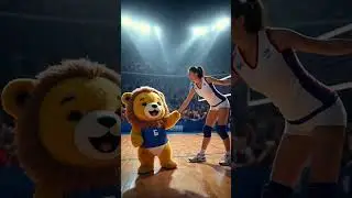 This Mascot Totally Stole the Show!🤪#FunnyMascot #SportsMoment #GameDayFun #MascotDance #volleyball