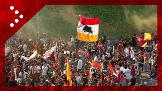 Europa League Siviglia-Roma, maxi schermi all'Olimpico: l'arrivo dei tifosi della Roma