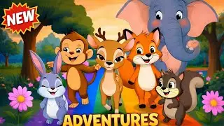 Happy Animals Rainbow Walk | Kids Story happy puppy rimes Animal Friends Fun Journey | Kids Cartoon