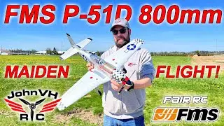 FMS P-51D 800mm MAIDEN FLIGHT!