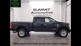 2018 FORD F350 PLATINUM POWERSTROKE DIESEL CREW SRW SHADOW BLACK WALKAROUND OVERVIEW 12513Z SOLD!