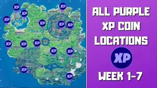All 14 Purple XP Coins Locations in Fortnite (week 1-7)! - Purple Power Punch Card