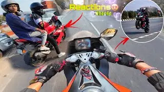 Random couple asking me for a wheelie 😍 | public reactions on superbike 😱