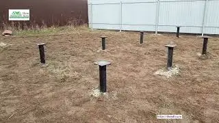 Винтовой фундамент для дома из бруса 10х10м